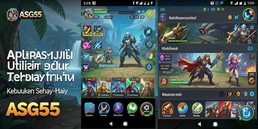 Tampilan layar utama ASG55 dengan fitur utilitas canggih.