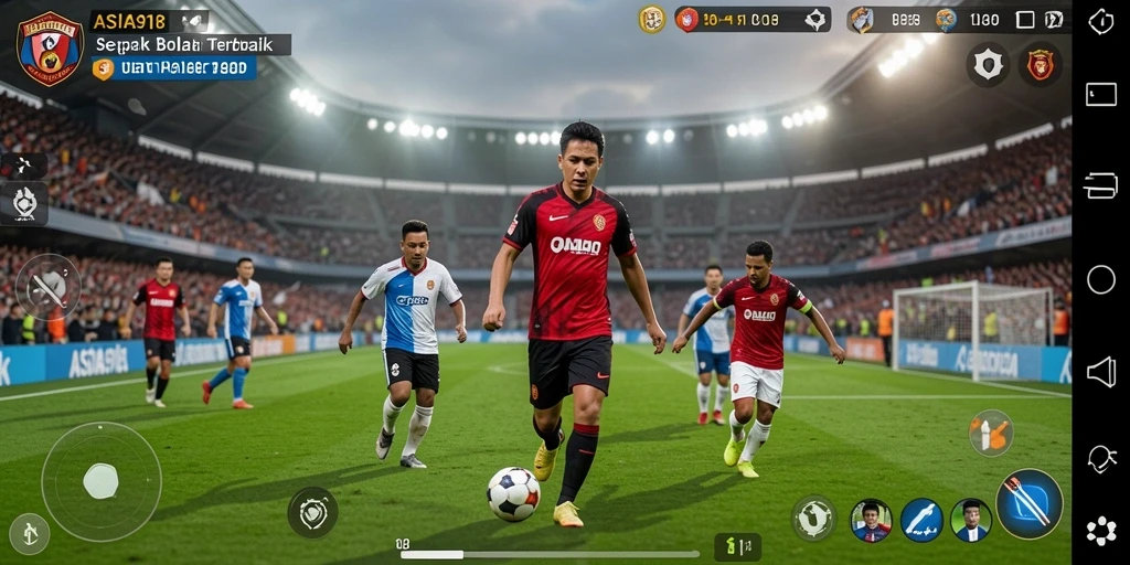 Screenshot ASIA918 menampilkan aksi seru permainan sepak bola.