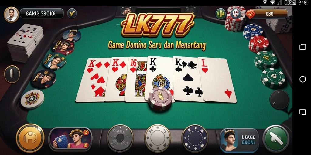 Screenshot gameplay LK777 yang menunjukkan keseruan bermain domino.