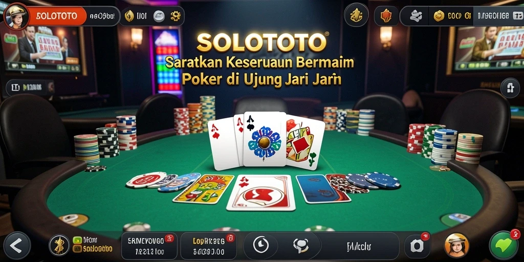 Tampilan gameplay poker yang mendebarkan di SOLOTOTO.
