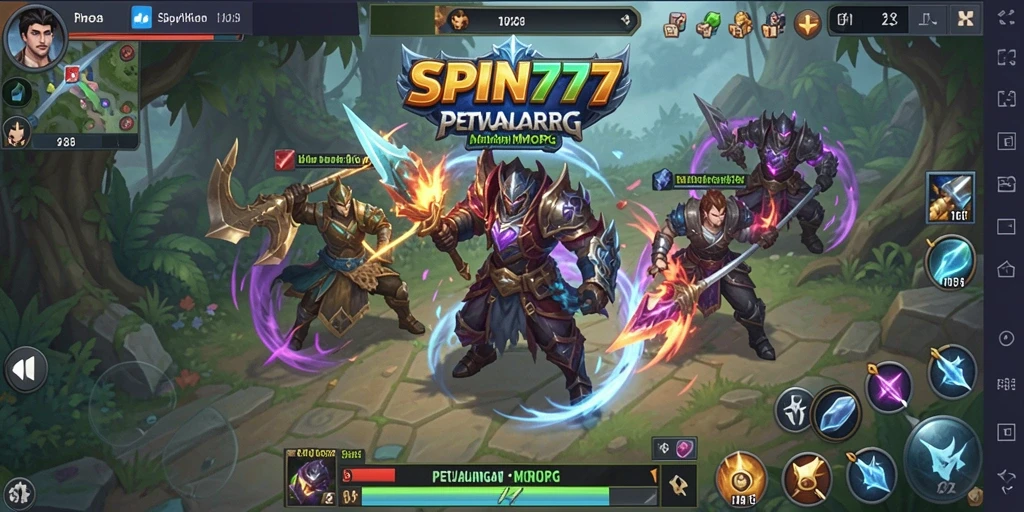 Tangkapan layar gameplay SPIN777 yang menampilkan aksi seru dalam MMORPG.