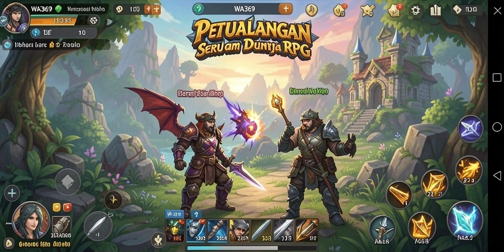 Screenshot utama menunjukkan gameplay seru dan petualangan yang mendalam.